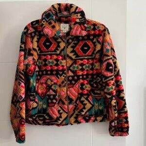 NWOT Billabong Colorful Fleece Teddy Jacket Sz Small (Oversized)